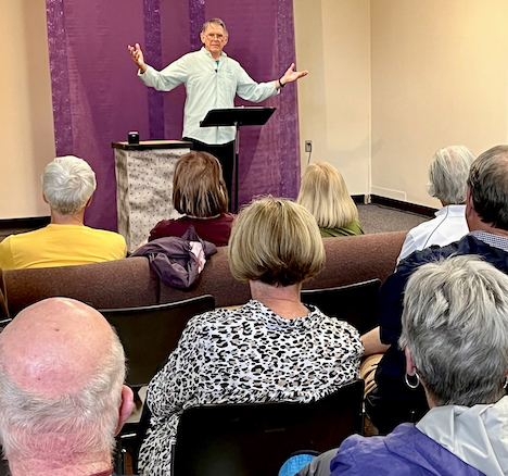 On stage at Univ of Minn Duluth, July 2022